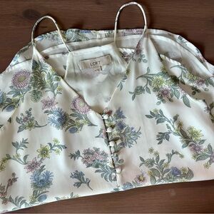 Loft Floral Print Strappy Cami, sz XS